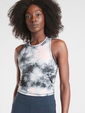 Athleta Grey Peach Tie-Dye Racerback Yoga Tank S